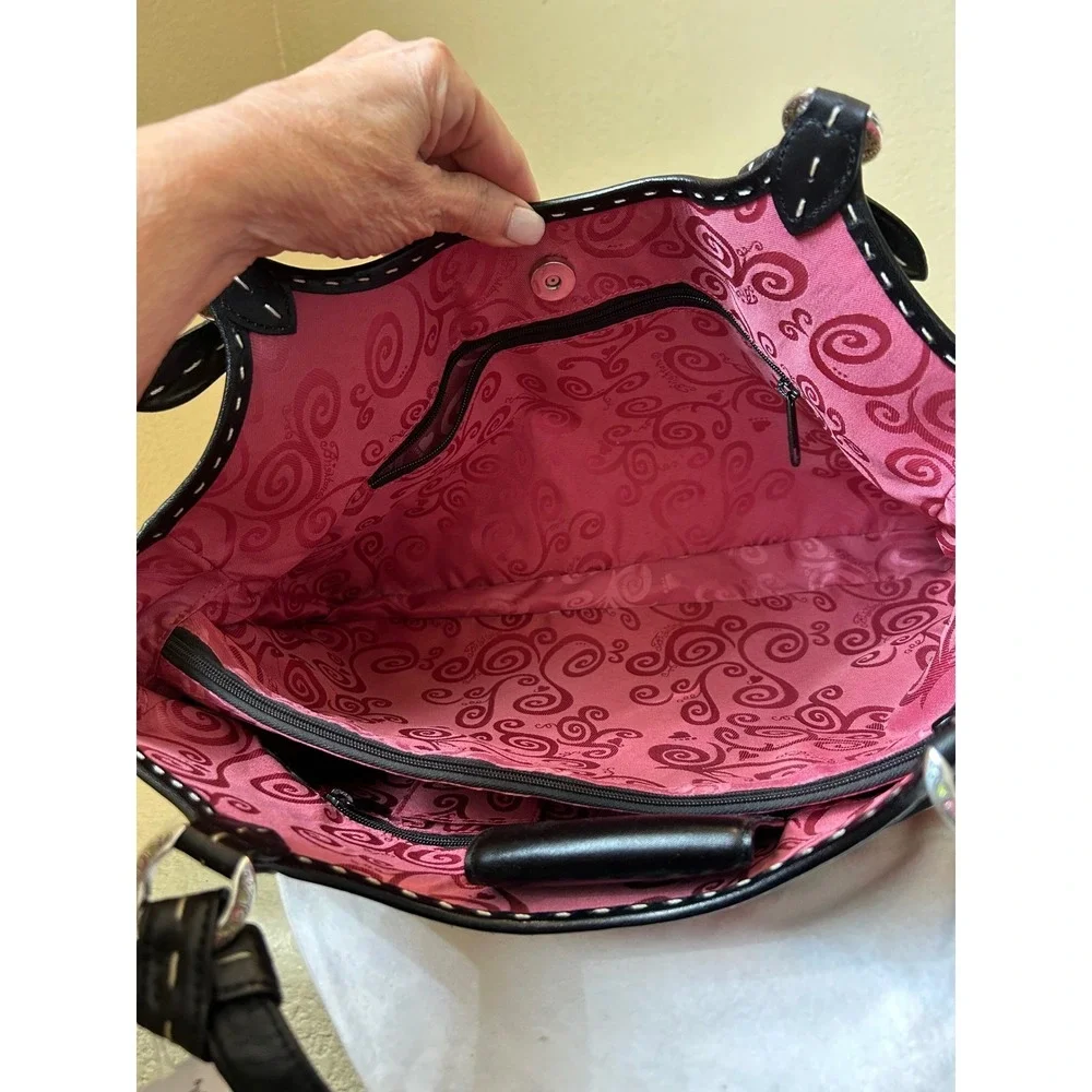 NWT Brighton Skylar Canvas Floral Handbag Shoulder Bag Multicolor MSRP $220‎